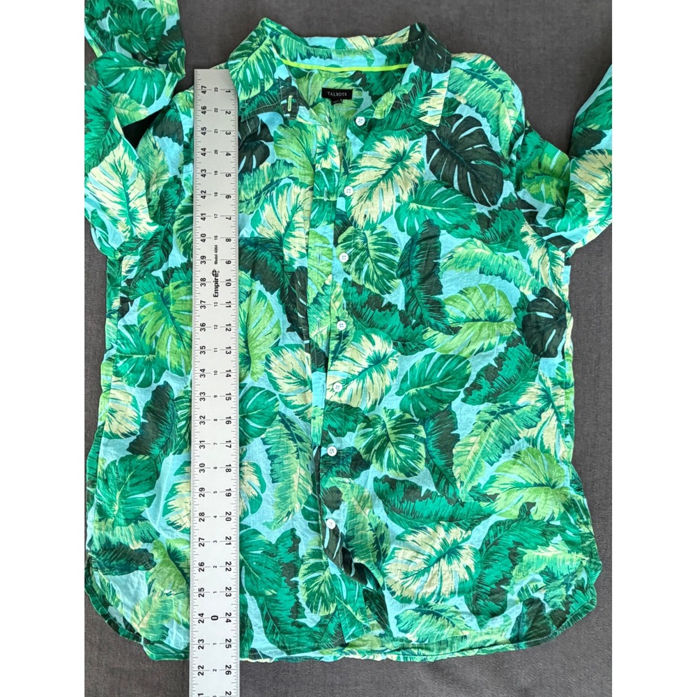 Talbots Tropical Leaf Print Button Down Shirt Wom… - image 8